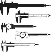 Caliper Silhouette, Engineering, Construction , Caliper outline, Machinist, Calipers measure icon. Vernier caliper icon. Vectors illustration.