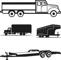 Big Tex Trailers vectors SVG Design isolated on a white background, Big Tex Trailer Printable Vectors Design Silhouette