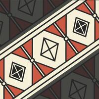 A red and black geometric pattern with a diamond shape vector