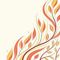 A colorful abstract background with flames and leaves vector