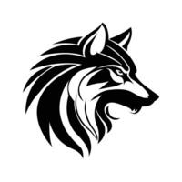 Wolf head art illustration design on white background vector