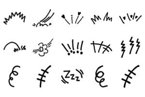 Hand drawn marker simple elements set vector