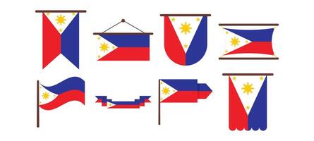 set of the national flag of Philippines in various creative designs vector