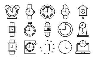 clock icons set, illustration vector