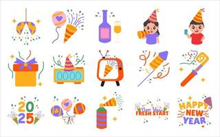 Colletion Set Happy New Year. vector