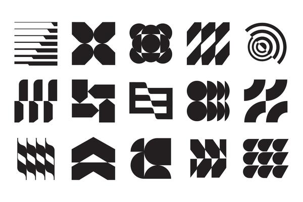 collection set abstract geometric graphic elements