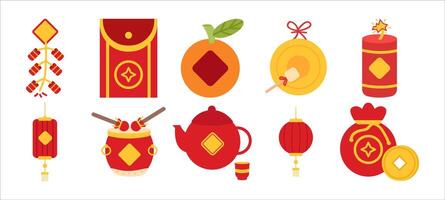 Collection Set Happy Chinese new year 2025 vector
