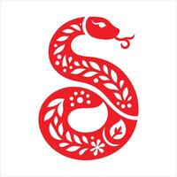 The letter s is made of red paper cut out of a snake vector