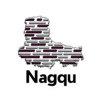Map of Nagqu City, map technology with outline style modern design template, China map suitable for your company vector