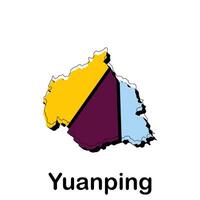 Map of Yuanping City, map technology with outline style modern design template, China map suitable for your company vector