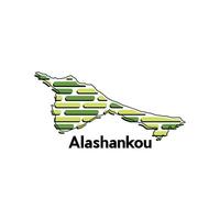Map City of Alashankou Tech Design, modern technology connection logo design template vector
