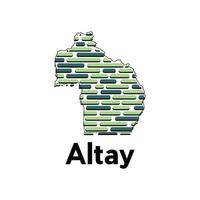 Map City of Altay Tech Design, modern technology connection logo design template vector