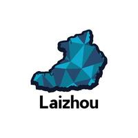 map of Laizhou design template with colorful geometric style, national borders and important cities illustration design vector