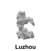 Map of Luzhou, map polygon style geometric design template vector