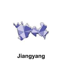 Jiangyang City map, map of China Country polygon style geometric simple design template, map on white background vector