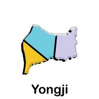 map City of Yongji, China map country template design vector