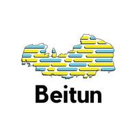 Map City of Beitun Tech Design, modern technology connection logo design template vector