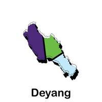 Simple Map City of Deyang Colorful design template, suitable for your brand, design, and etc vector