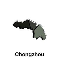 Simple Map City of Chongzhou Colorful design template, suitable for your brand, design, and etc vector
