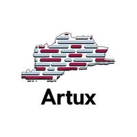 Map City of Artux Tech Design, modern technology connection logo design template vector