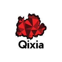 Qixia City map, map of China Country polygon style geometric simple design template, map on white background vector