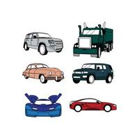 Car transportation set collection design on white background, vehicle icon suitable for your company vector