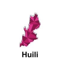 Huili City map, map of China Country polygon style geometric simple design template, map on white background vector
