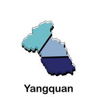 Map of Yangquan City, map technology with outline style modern design template, China map suitable for your company vector