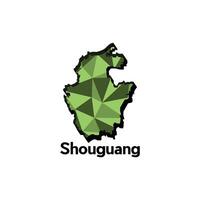 Shouguang City map, map of China Country polygon style geometric simple design template, map on white background vector