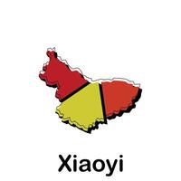 Map of Xiaoyi City, map technology with outline style modern design template, China map suitable for your company vector