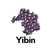 Map of Yibin City, map technology with outline style modern design template, China map suitable for your company vector