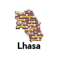 Map City of Lhasa Tech Design, modern technology connection logo design template vector
