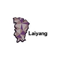 map of Laiyang design template with colorful geometric style, national borders and important cities illustration design vector
