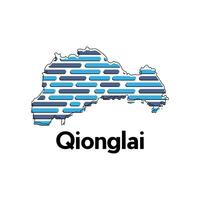 Map of Qionglai City, map technology with outline style modern design template, China map suitable for your company vector