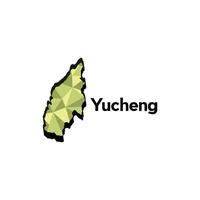 Yucheng City map, map of China Country polygon style geometric simple design template, map on white background vector