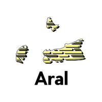 Map City of Aral Tech Design, modern technology connection logo design template vector