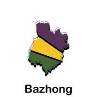 Simple Map City of Bazhong Colorful design template, suitable for your brand, design, and etc vector