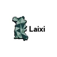 map of Laixi design template with colorful geometric style, national borders and important cities illustration design vector