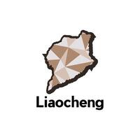 map of Liaocheng design template with colorful geometric style, national borders and important cities illustration design vector