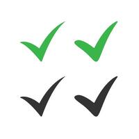 Check mark icon set isolated illustration. vector