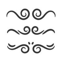 Swirl wave ornament stroke isolated illustration. vector