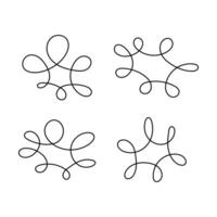 Swirl ornament stroke isolated illustration. vector