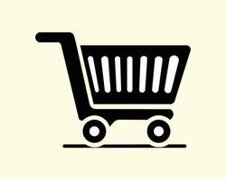 Shopping cart icon flat style design. Shopping basket icon vector