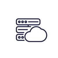 server line icon with a cloud vector