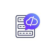 disconnected server icon, server offline vector