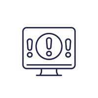 system error icon, warning alert line vector