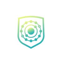 antioxidant icon with a shield vector