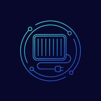 electric grill icon in linear design vector