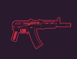 Soviet automatic carbine, shortened assault rifle, russian gun vector