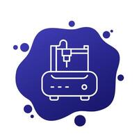 milling machine or cnc line icon vector